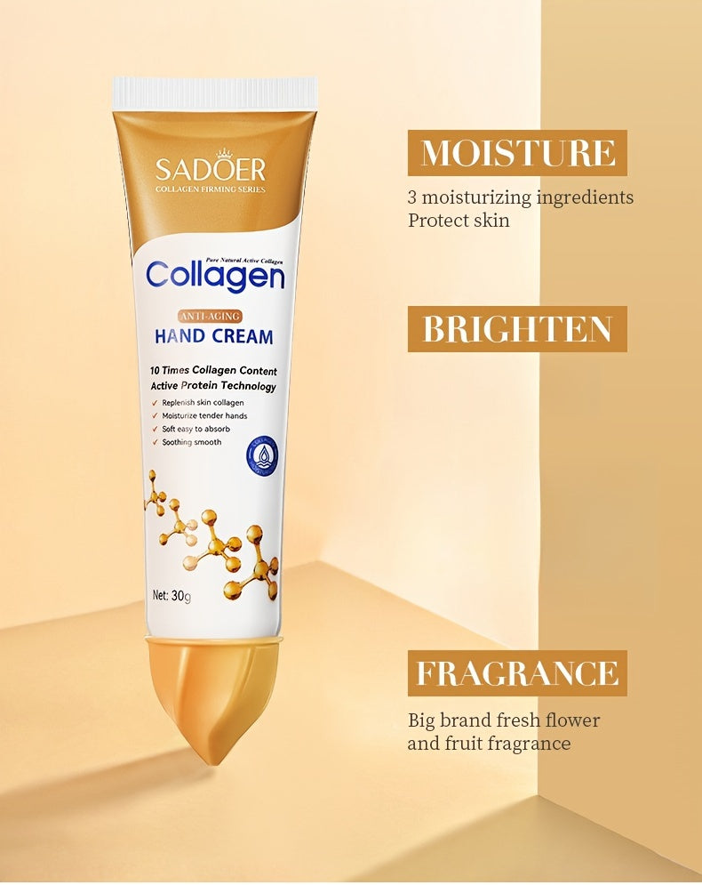 Huin Skincare Collagen Hand Cream – Deep Hydration & Youthful Glow for Every Skin Tone, Hypoallergenic Moisture Care for Autumn & Winter (1/3pcs Set)