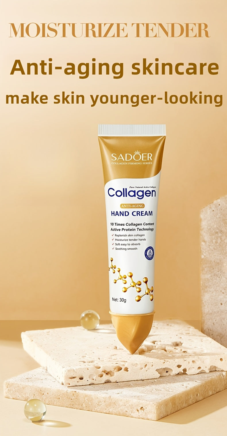 Huin Skincare Collagen Hand Cream – Deep Hydration & Youthful Glow for Every Skin Tone, Hypoallergenic Moisture Care for Autumn & Winter (1/3pcs Set)